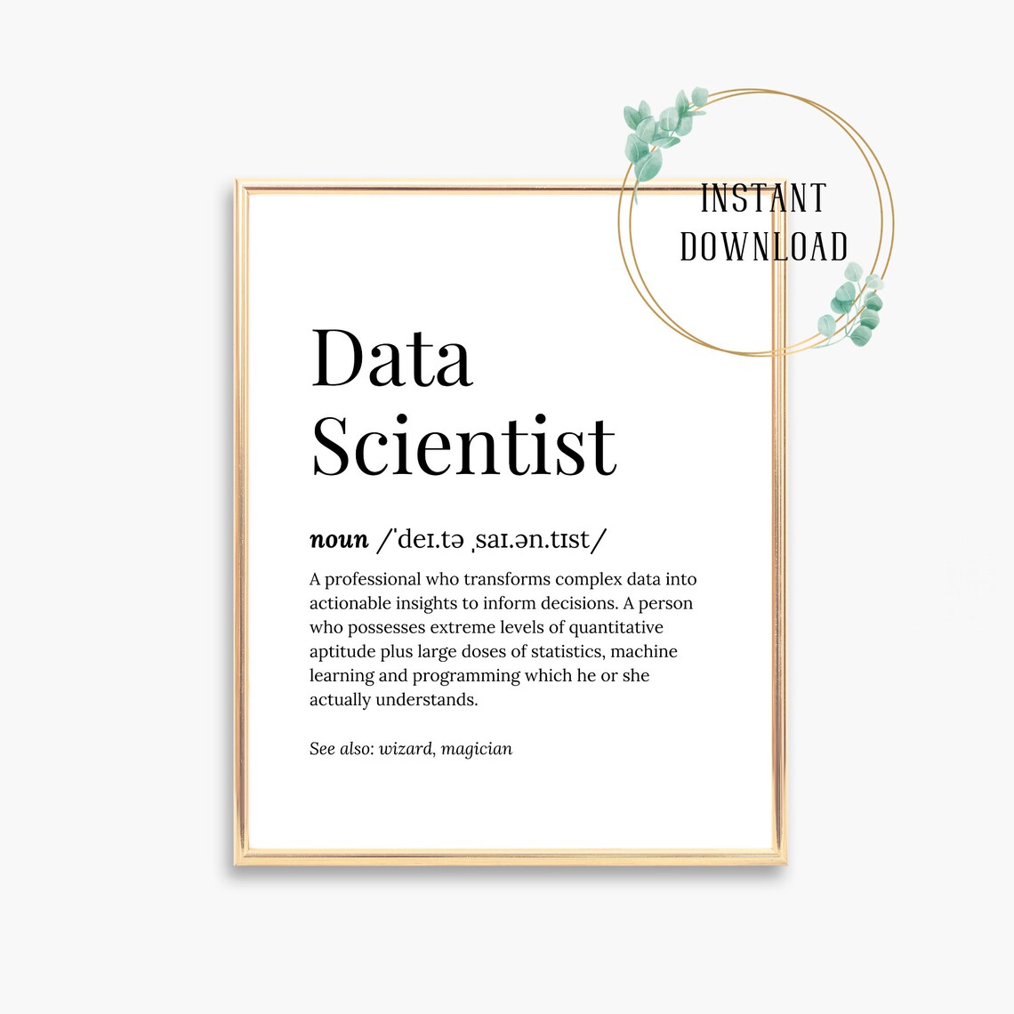 Data Scientist Gift Card Happy Birthday Gifts Scientist Graduate Desk Poster Funny Quotes Home Office Engineer Graduation For Decor Wall Art - Image 3