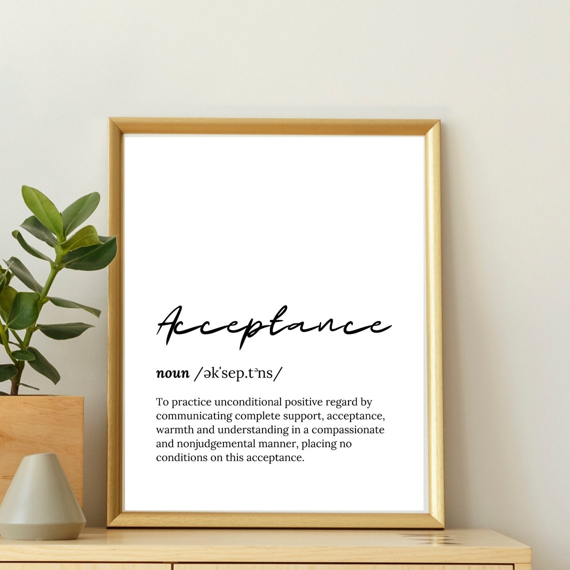 Acceptance Dictionary Definition Script Font Therapy Office Poster - Image 2