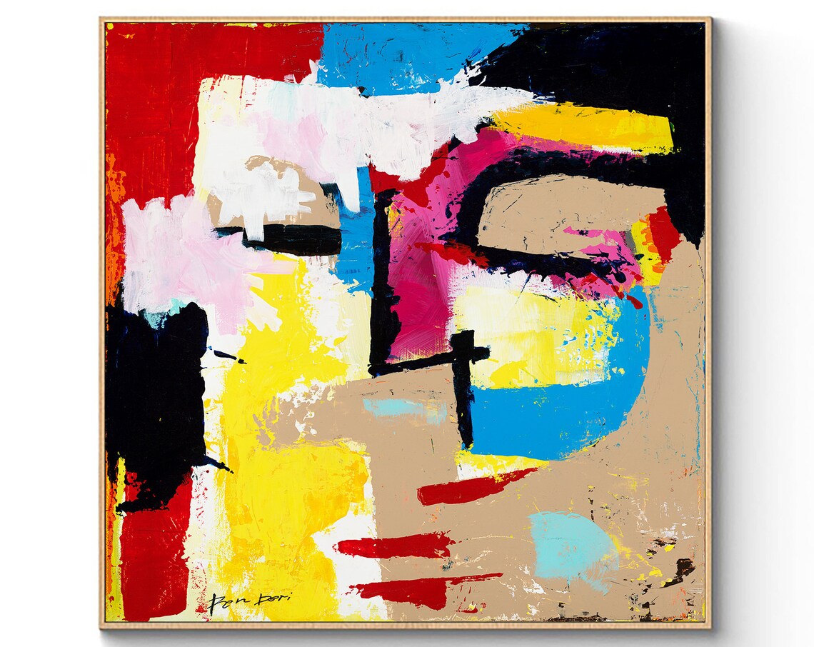 Disturbia Abstract Face Painting by Ron Deri, Art Print - Image 3