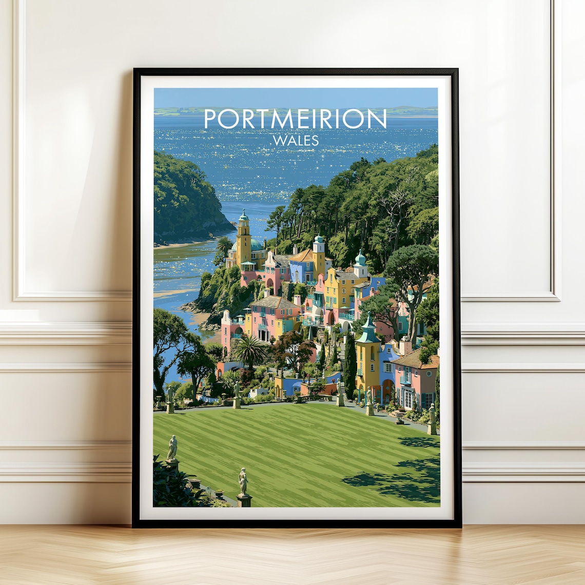 Portmeirion Wales Colorful Coastal Village Italianate Architecture Poster