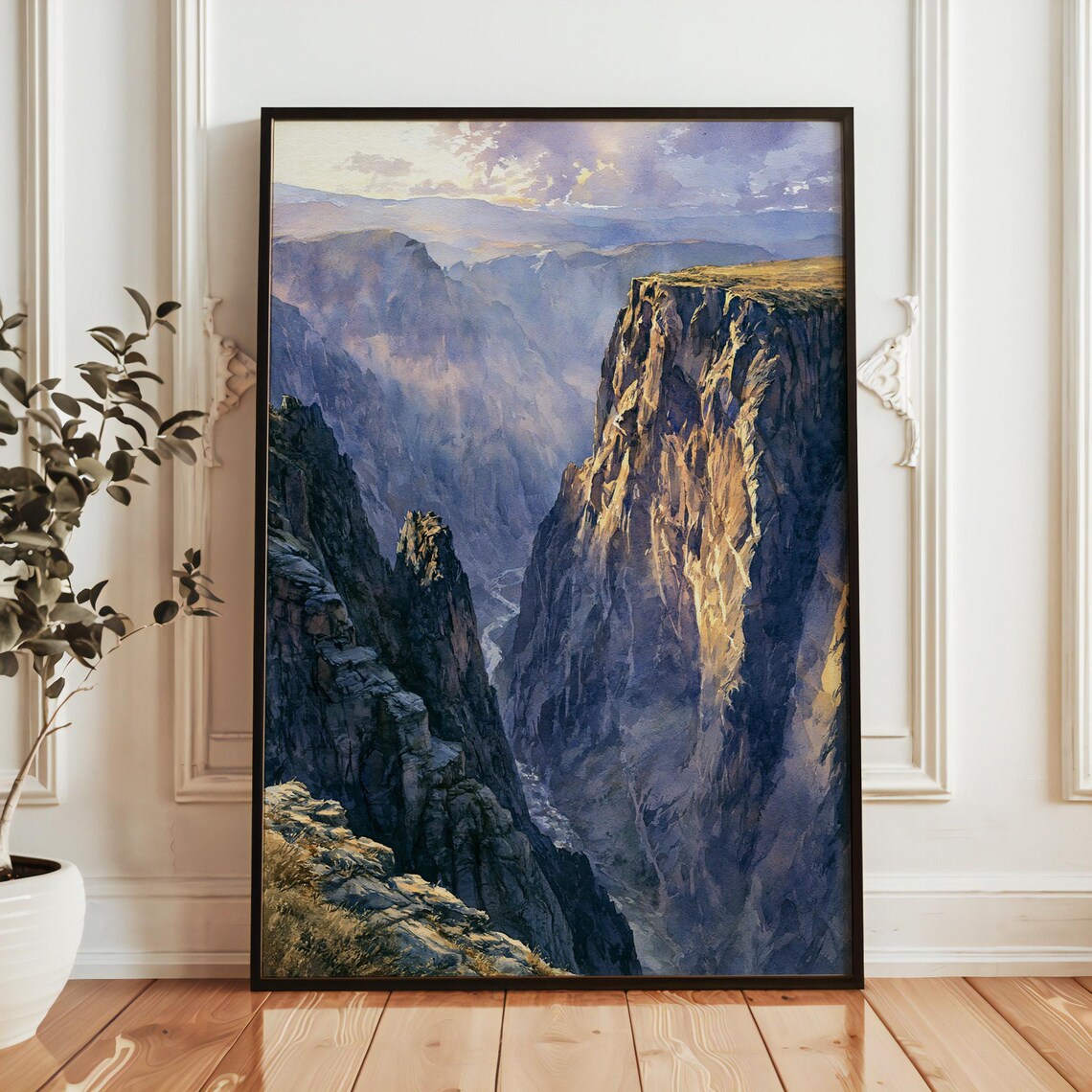 Black Canyon of the Gunnison Colorado Dramatic Watercolor Landscape Poster