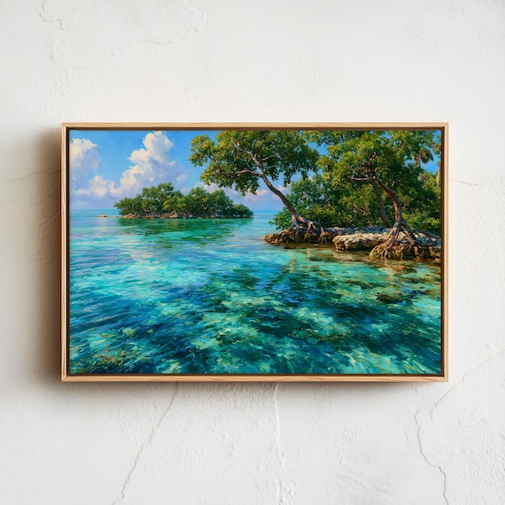 Biscayne National Park Turquoise Mangrove Keys Ocean Art Poster