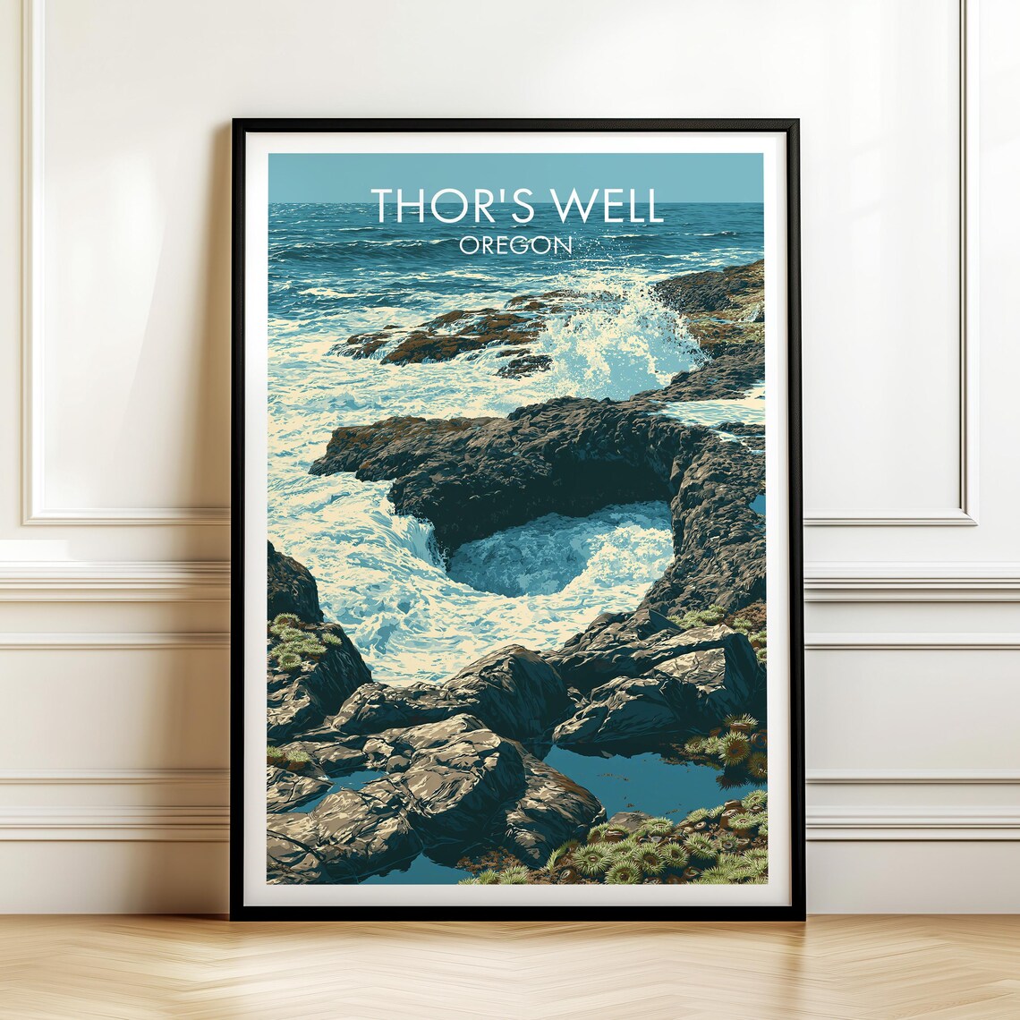 Thors Well Oregon Coast Poster Usa Travel Landmark Art Print