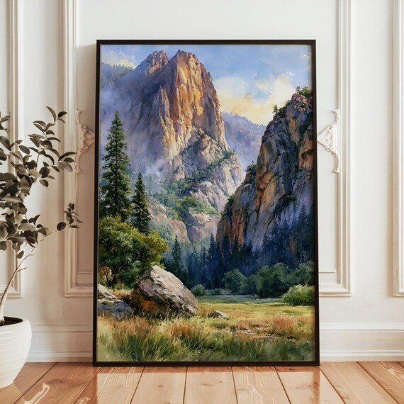Kings Canyon National Park Granite Cliffs Meadow Valley Poster