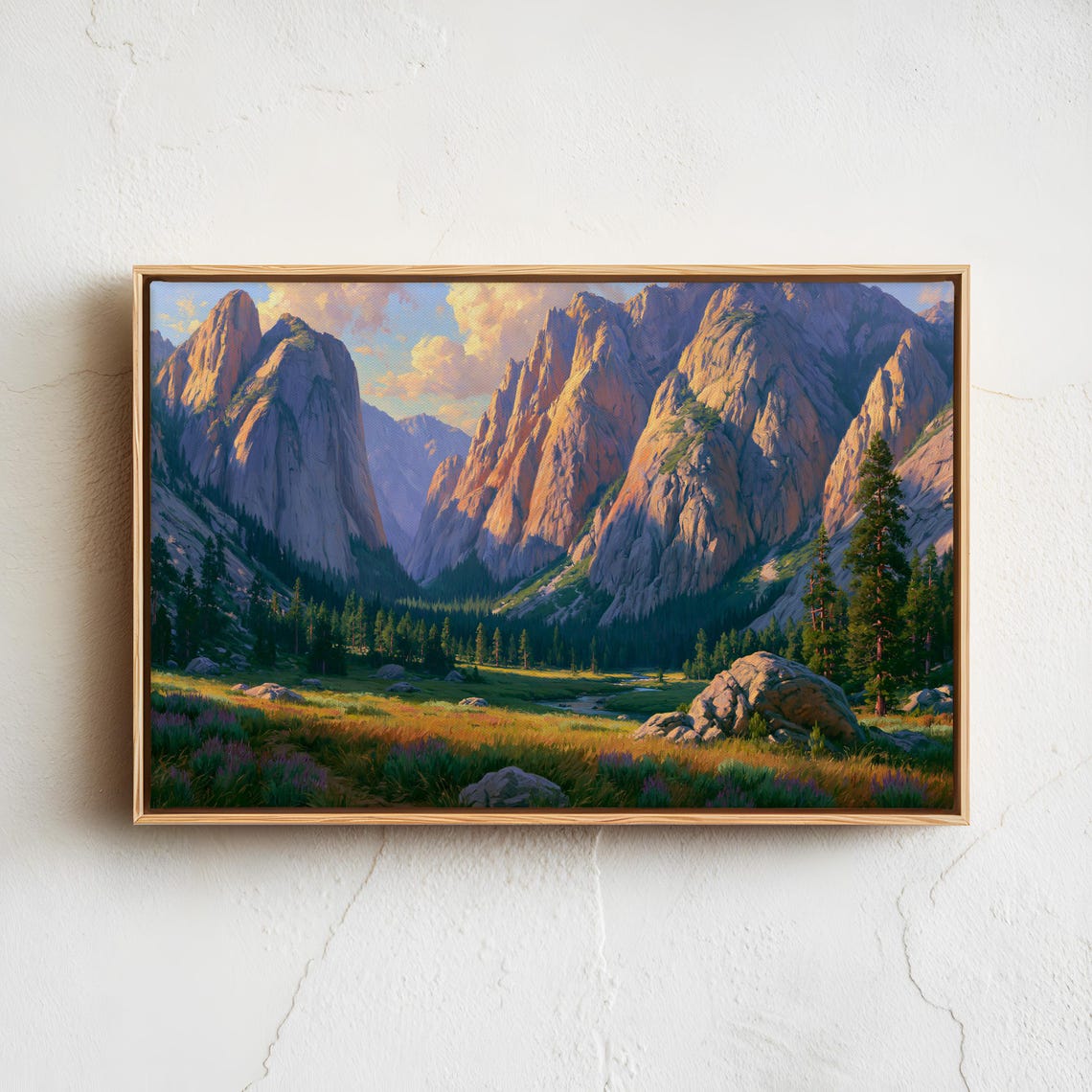 Kings Canyon Sierra Granite Cliffs Sunset Vintage Landscape Poster