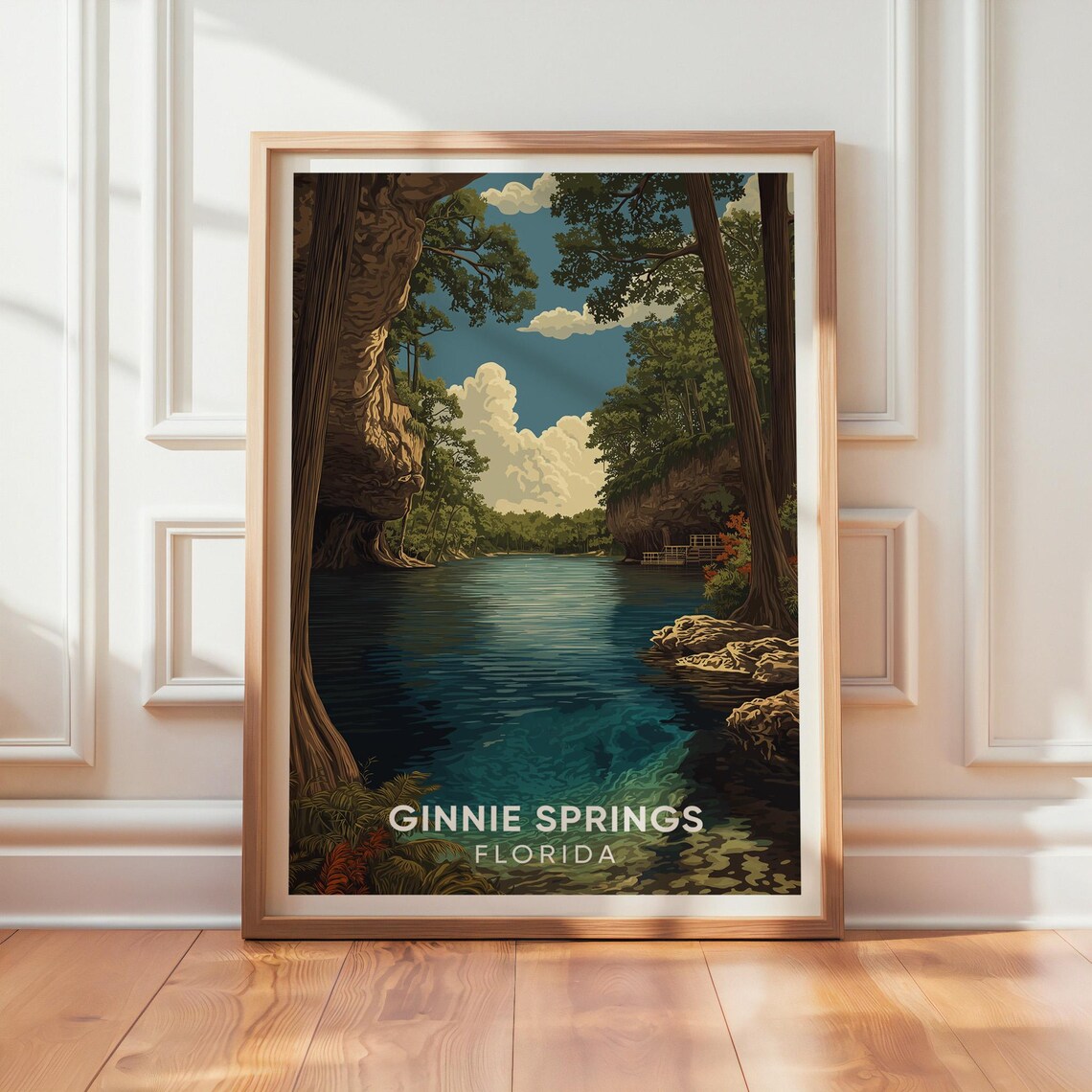 Ginnie Springs Florida Vintage Travel Poster