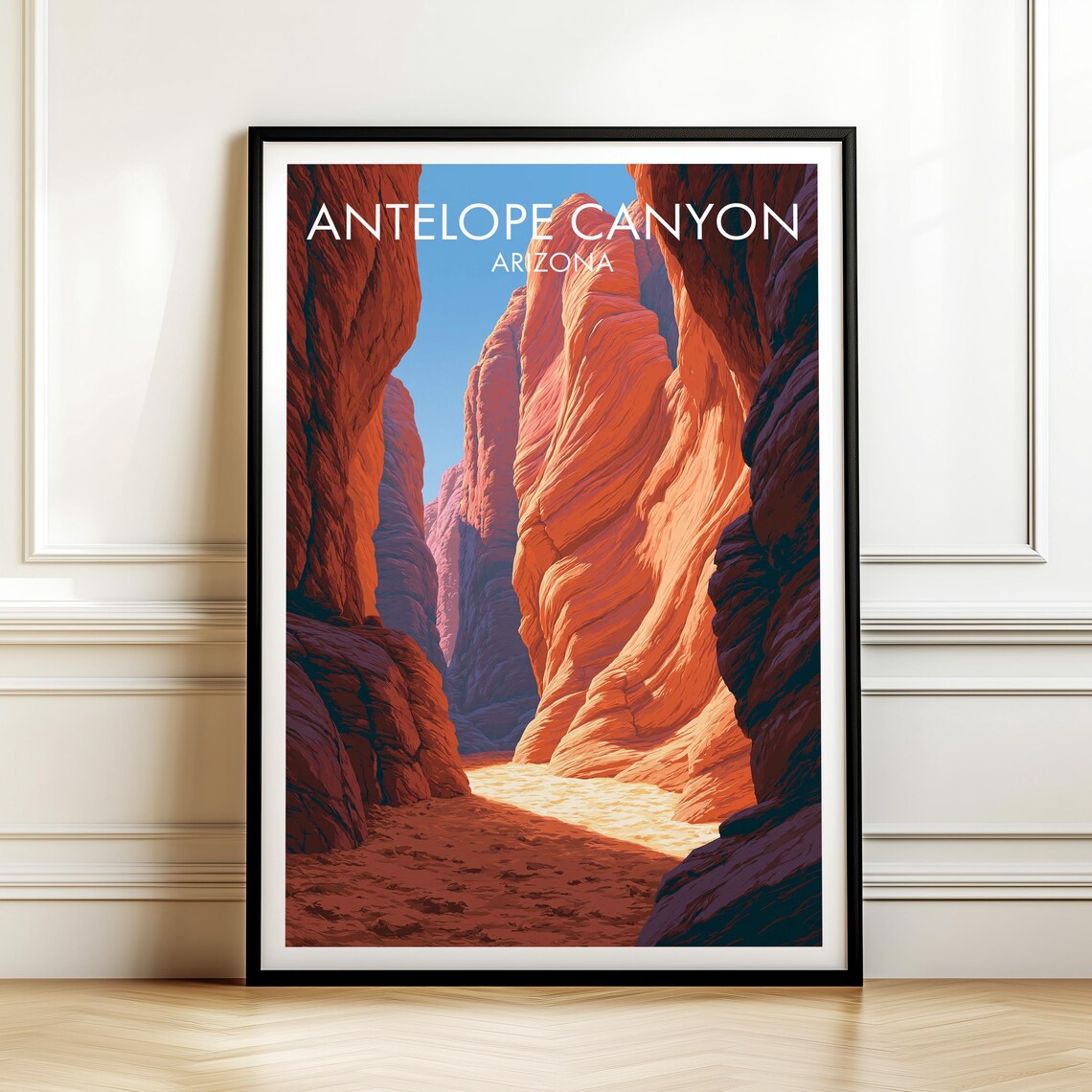 Antelope Canyon Arizona Red Rock Slot Canyon Vintage Travel Poster