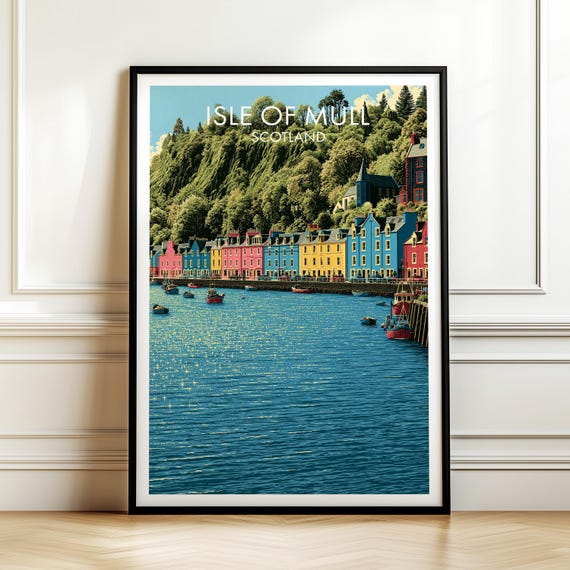 Tobermory Isle Of Mull Scotland Travel Poster Vintage Europe Landscape Wall Art Print