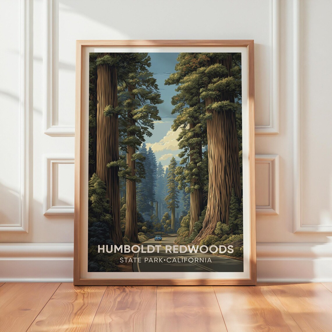 Humboldt Redwoods State Park California Vintage Travel Poster