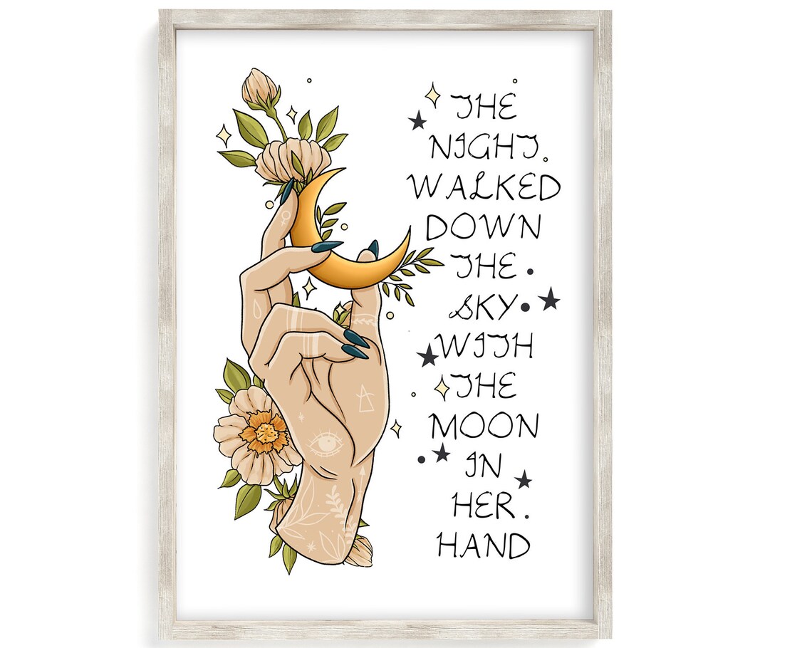 Moon In Hands Feminine Celestial Art Print