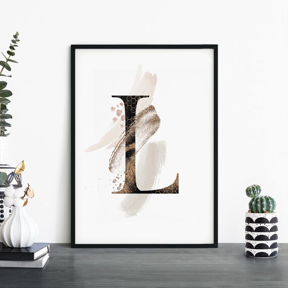 Letter L Abstract Alphabet Art Print