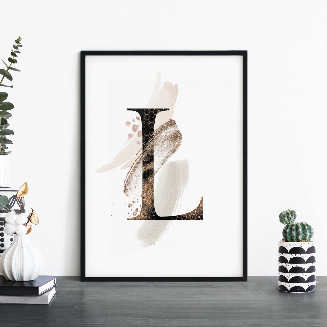 Letter L Abstract Alphabet Art Print