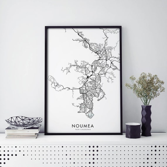 Noumea New Caledonia City Map Art Print