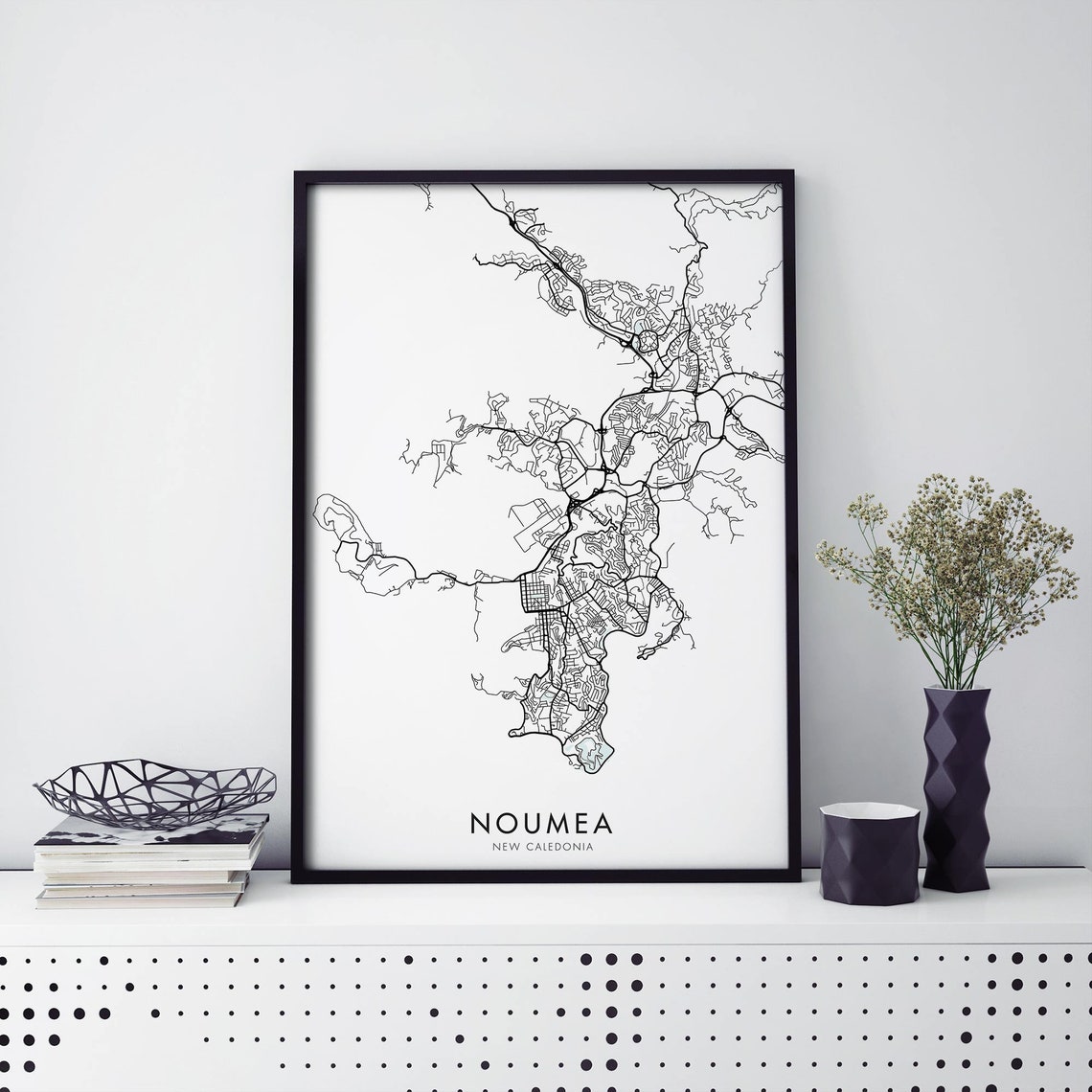 Noumea New Caledonia City Map Art Print