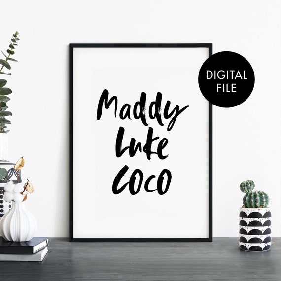 Custom Family Names Poster Print Wall Art Personalized Text Your Here Jpeg File