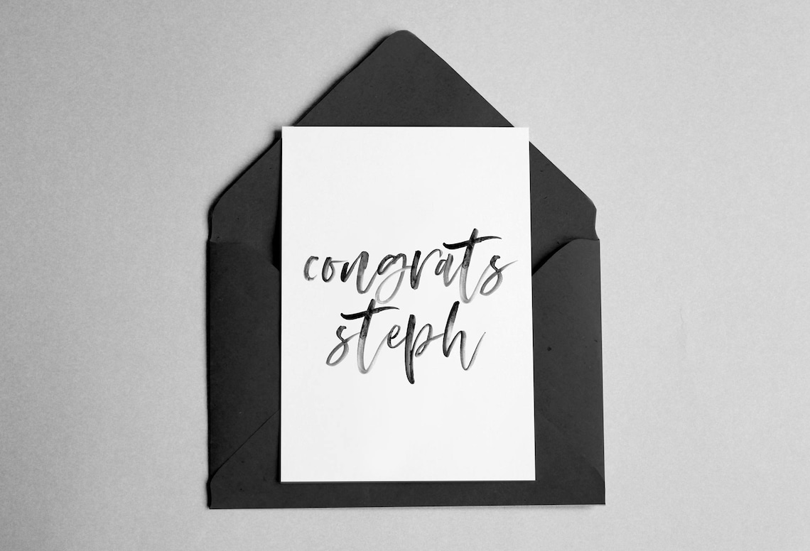 Personalized Congratulations Card, Contemporary Script