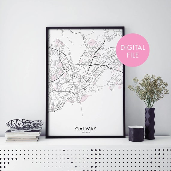 Galway Ireland City Map Art Print