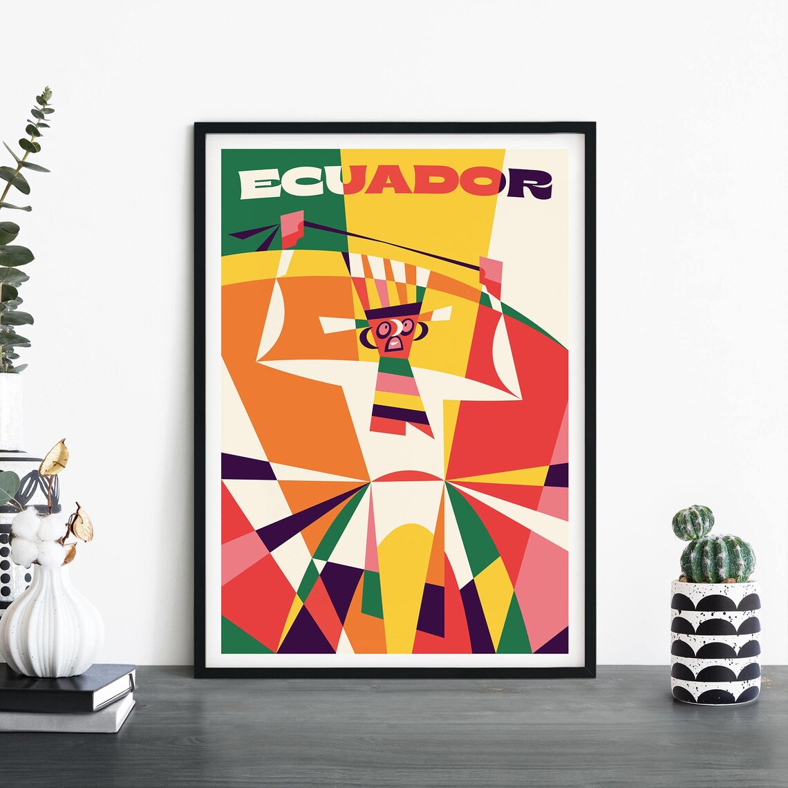 Ecuador Illustrative Travel Print Wall Art 4x6 5x7 A4 A3 A2 A1