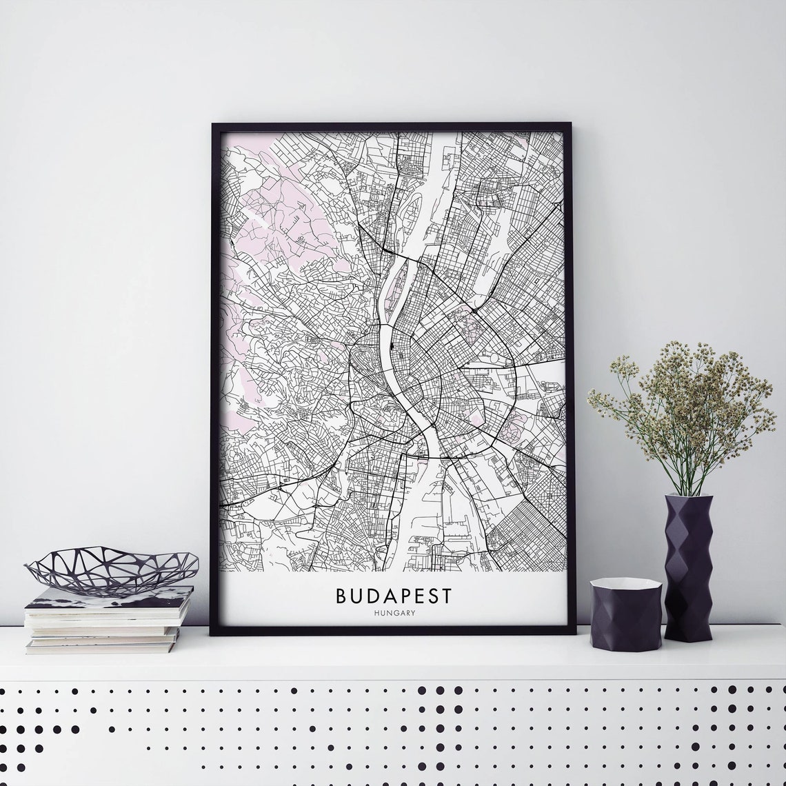 Budapest Hungary City Map Art Print
