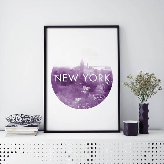 Manhattan New York City Skyline Watercolour Art Print