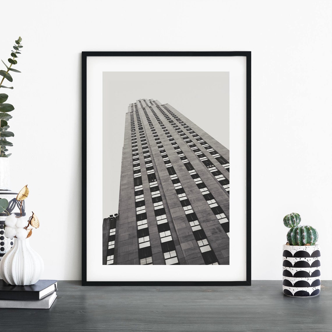 30 Rockefeller Plaza Looking Up Art Deco Skyscraper Photo Poster
