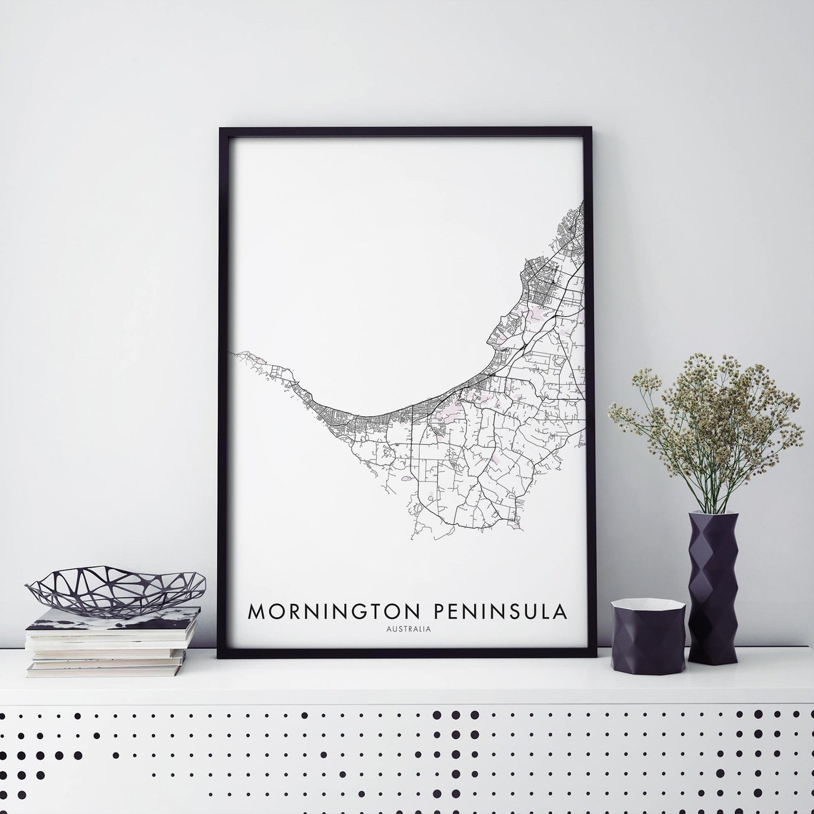 Mornington Peninsula Victoria Australia Coastline Map Poster