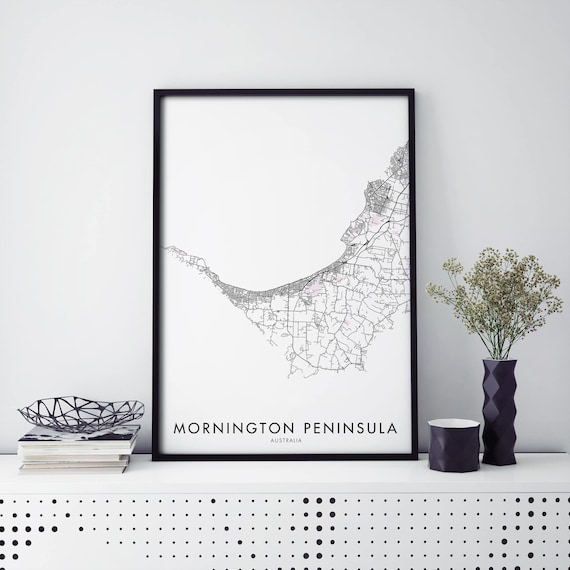 Mornington Peninsula Victoria Australia Coastline Map Poster