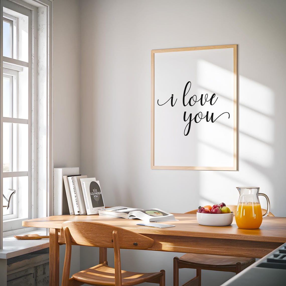 I Love You Script Typography Minimalist Romantic Bedroom Quote Poster - Image 3