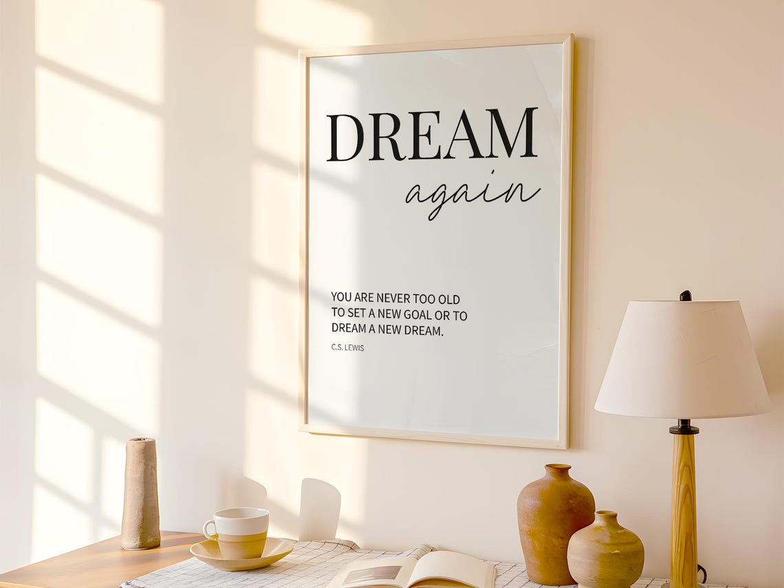 Dream Againwall Art Cs Lewis Wall Decor Book Page Inspirational Quote - Image 4