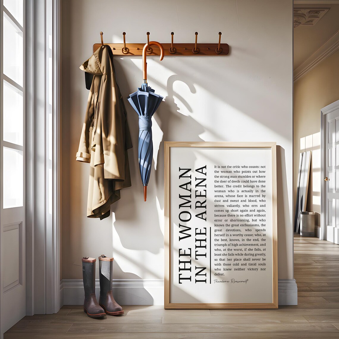 The Woman In The Arena Bold Vintage Serif Roosevelt Quote Poster - Image 5