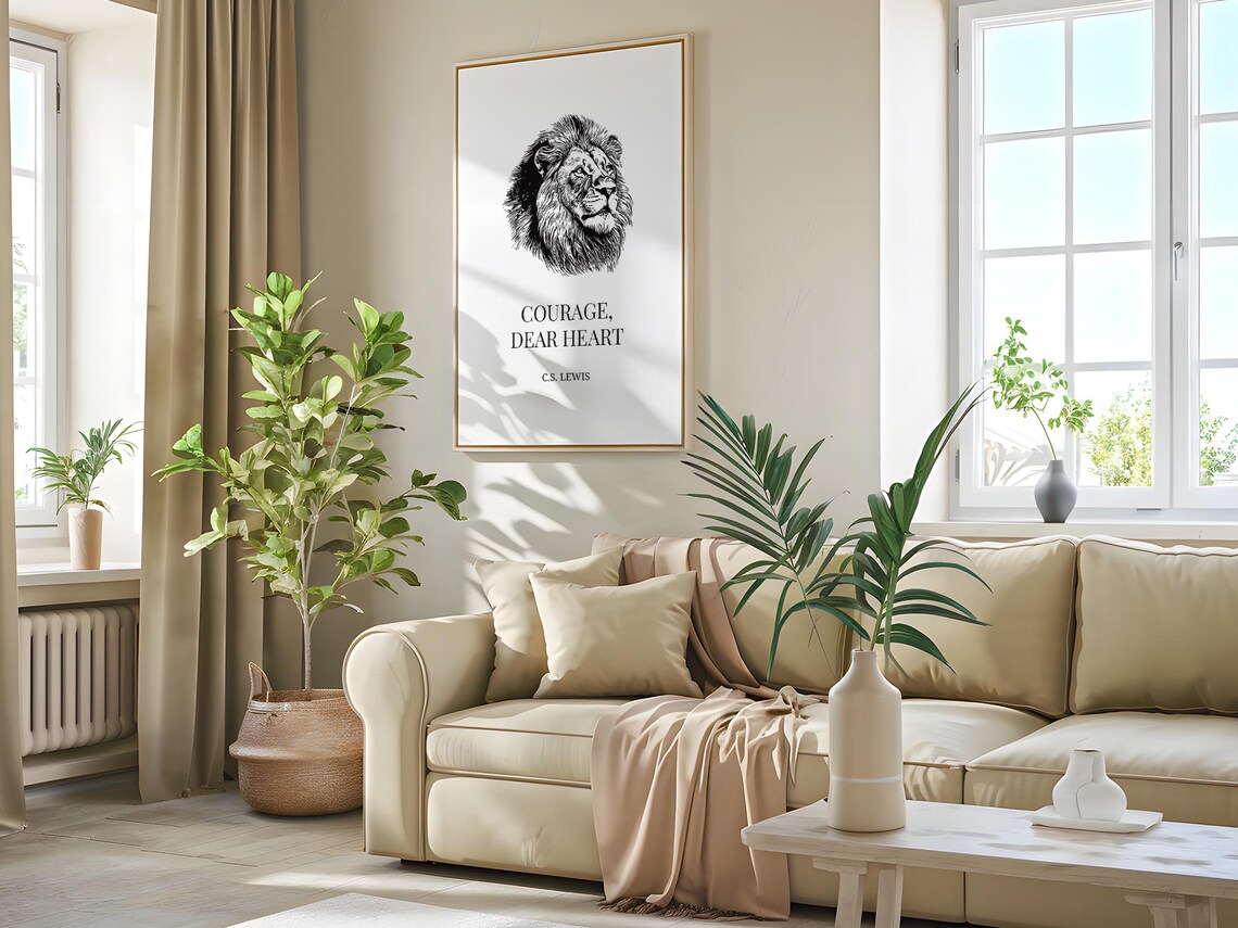 Courage Dear Heart, C.S. Lewis Quote Art Print - Image 2
