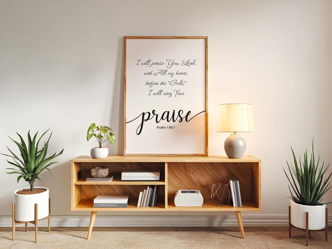 Psalm 1381 Wall Art Christian Decor Bible Verse Print Scripture Sign - Image 6