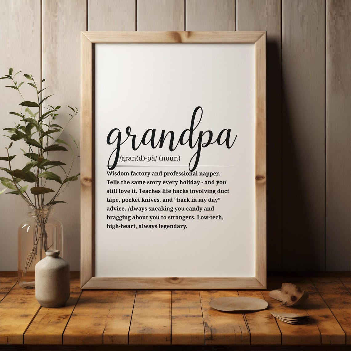 Grandpa Quote Poster Funny Warm Definition Gift For Grandad Wall Decor - Image 3