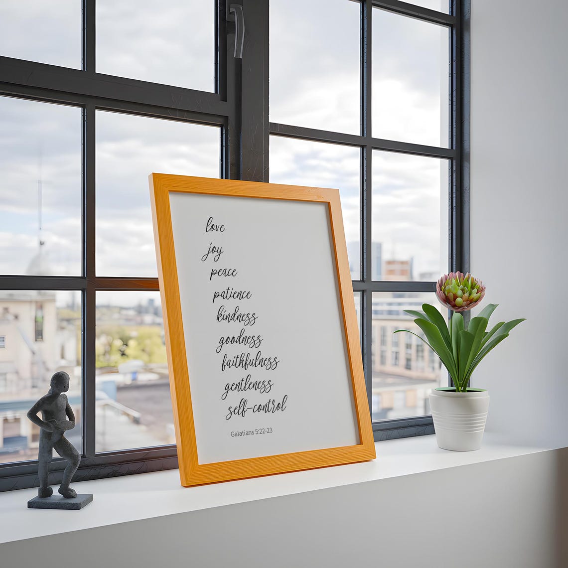 Fruits Of The Spirit Galatians 5:22-23 Calligraphy Script Poster - Image 3