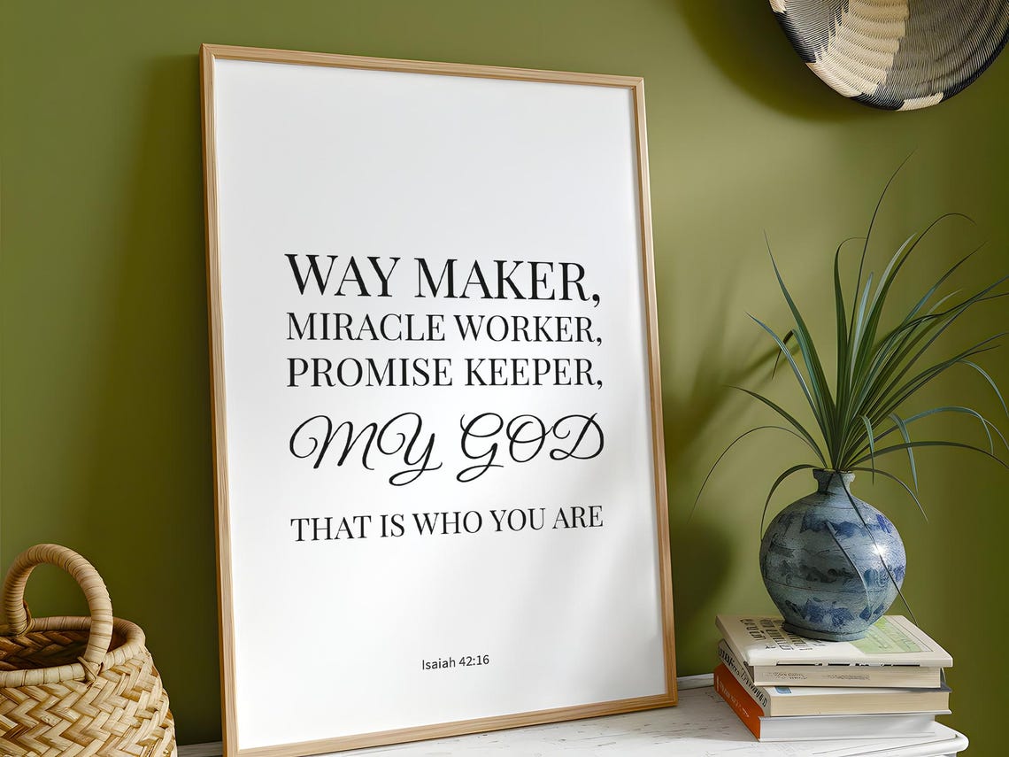 Way Maker Miracle Worker Promise Keeper Modern Worship Lyrics Poster - Image 2