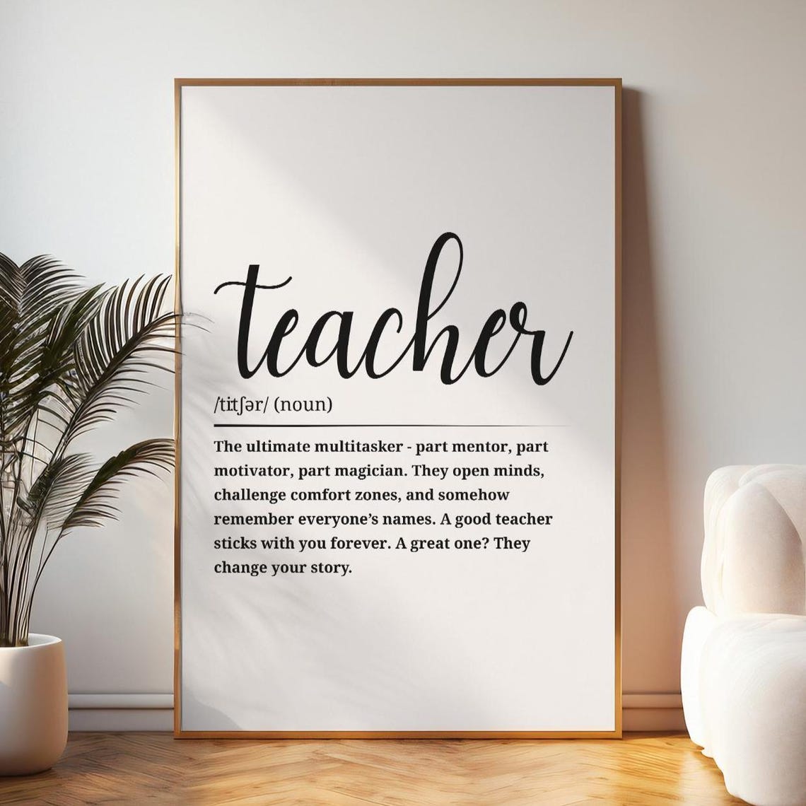 Teacher Definition Dictionary Style Thank You Gift Appreciation Poster