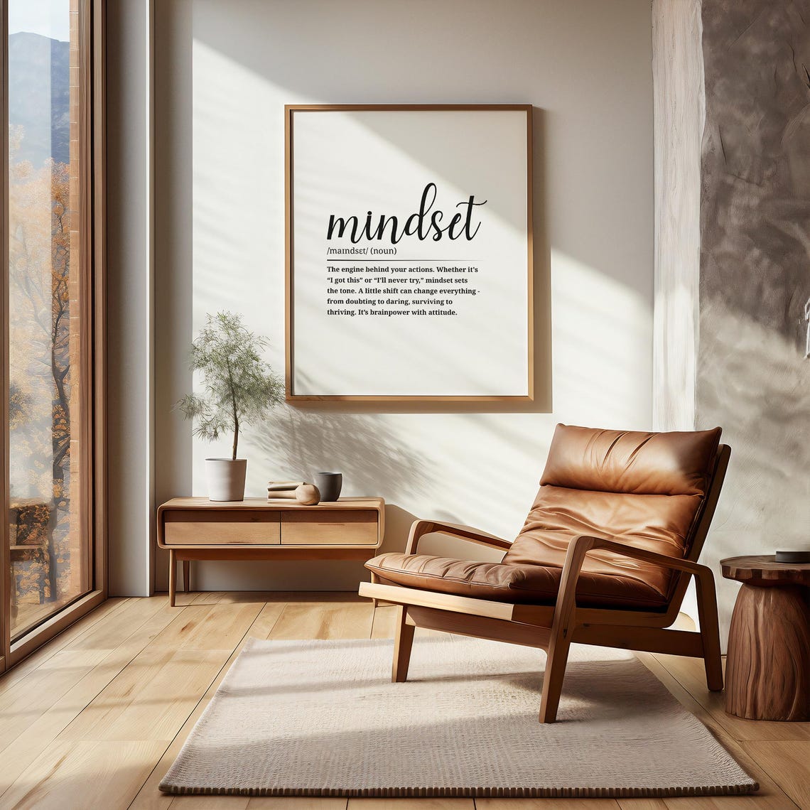 Mindset Definition Wall Art Motivational Poster For Office Home Or Classroom Positive Thinking Decor - Image 2