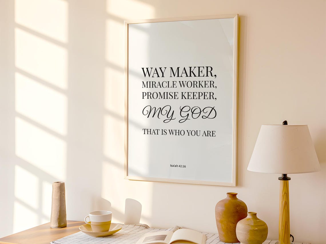 Way Maker Miracle Worker Promise Keeper Modern Worship Lyrics Poster - Image 4