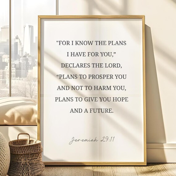 Jeremiah 2911 Wall Art Faith Decor Christian Print Living Room