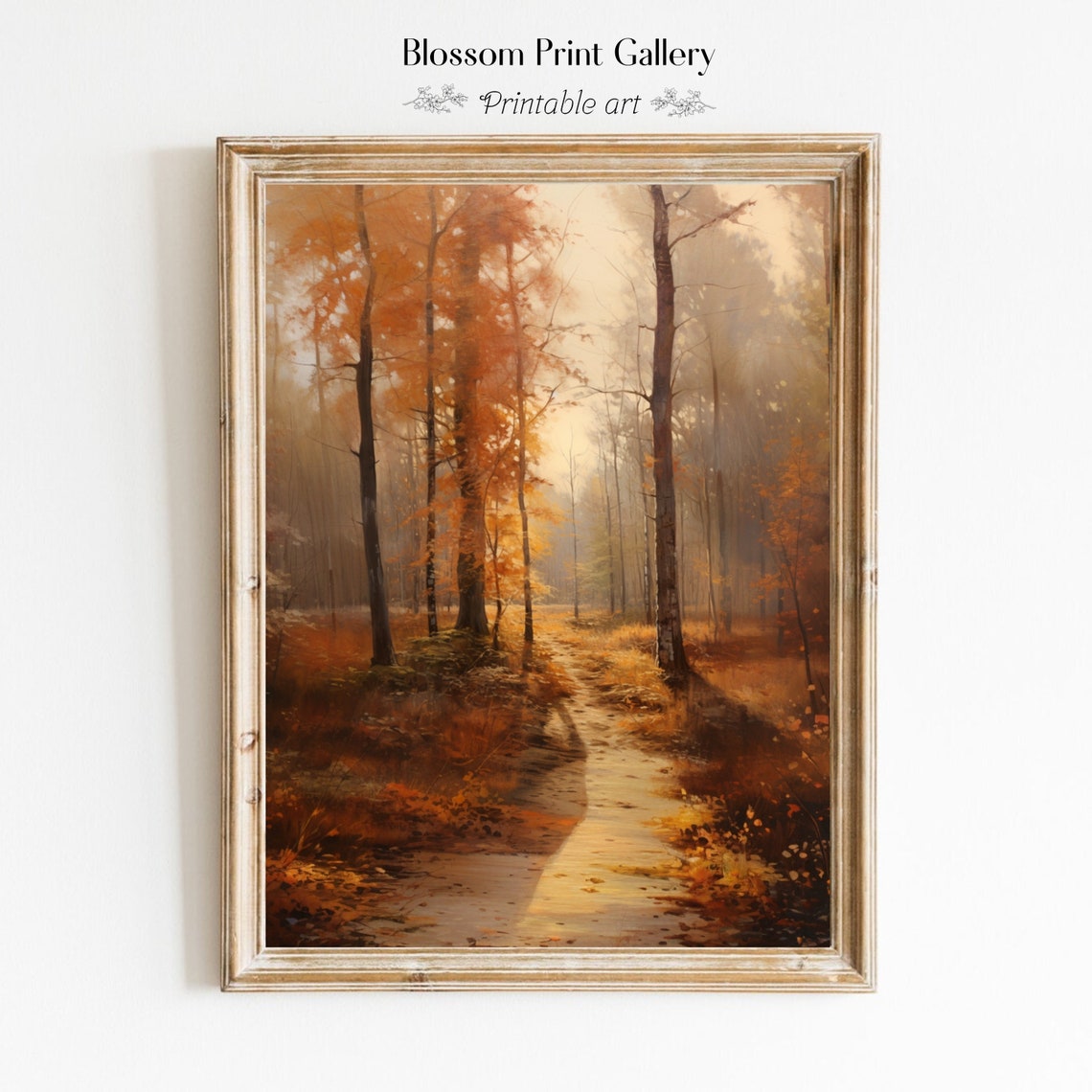 Vintage Autumn Landscape Print Fall Path Forest Poster Rustic Fall Decor Moody Landscape Wall Art Autumn 178