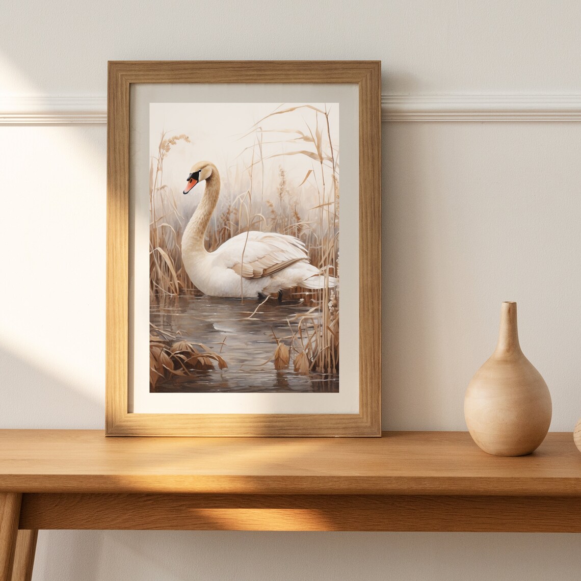 Vintage Swan Painting, Rustic Farmhouse Art Print - Image 5