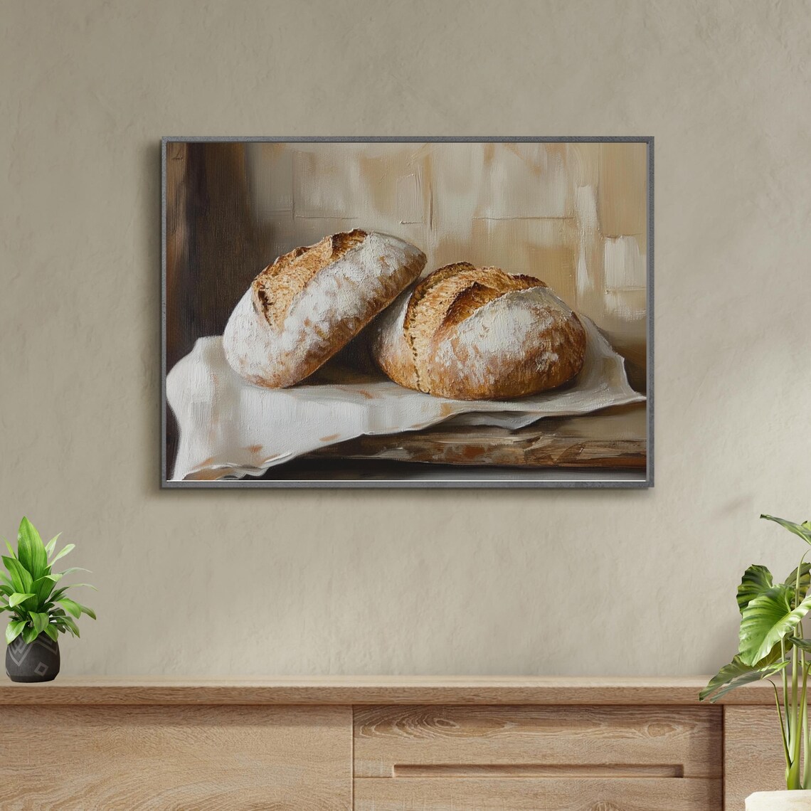 Sourdough Bread Oil Painting, Farmhouse Kitchen Decor - Image 2
