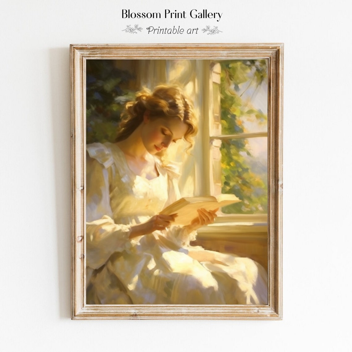 Woman Reading By Sunny Window In Cozy Vintage Room Art Poster - Image 6