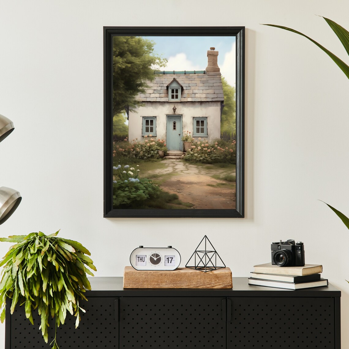 Cottage Oil Painting Vintage Garden Art Print - Image 5