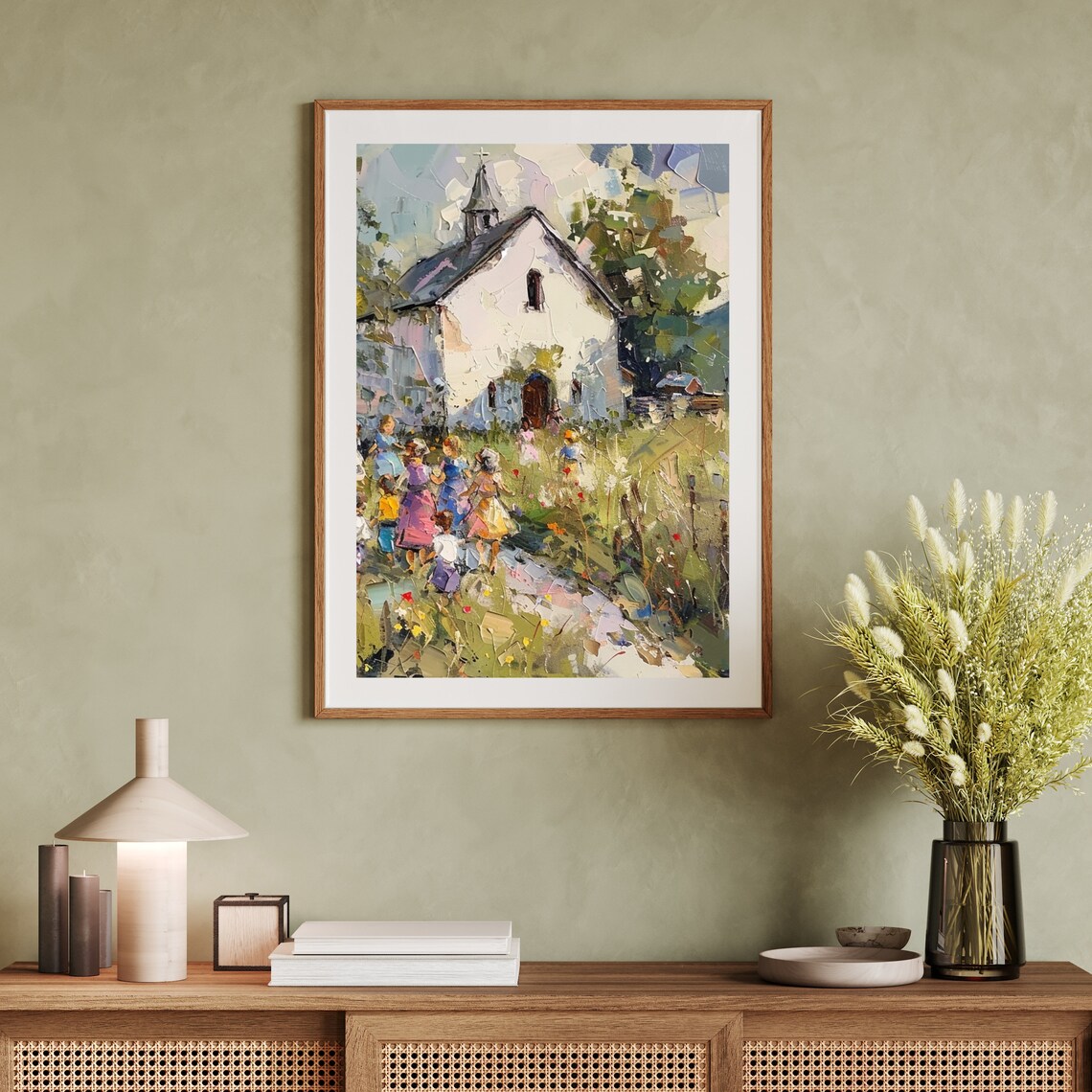 Vintage Church Print, Spring Landscape Wall Art - Image 4