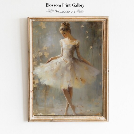 Graceful Ballerina in a White Tutu Dreamy Dance Portrait Poster
