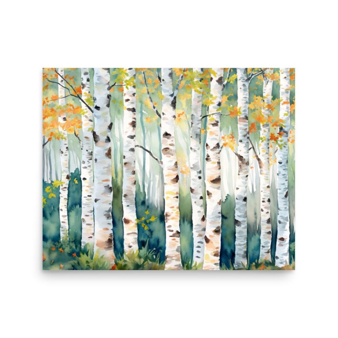 Birch Trees Aspen Watercolor Art Print, Colorado Autumn - Image 3