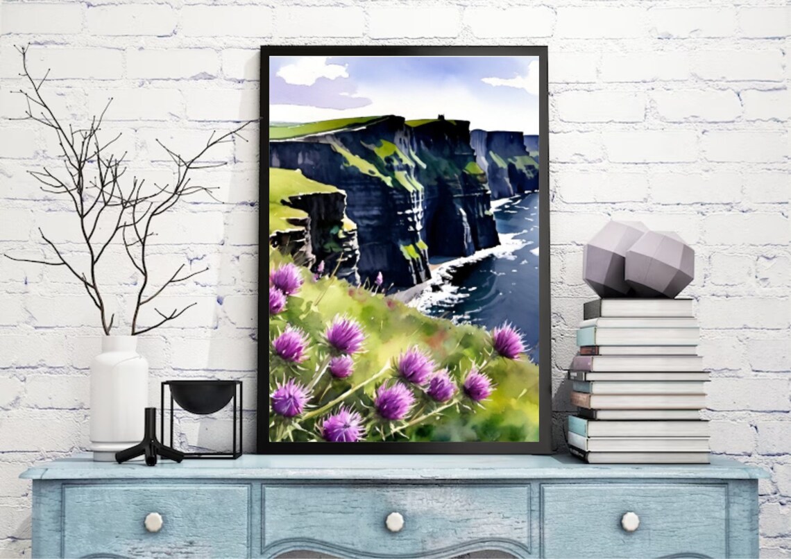 Cliffs Of Moher, Watercolor Coastal Art Print - Image 3