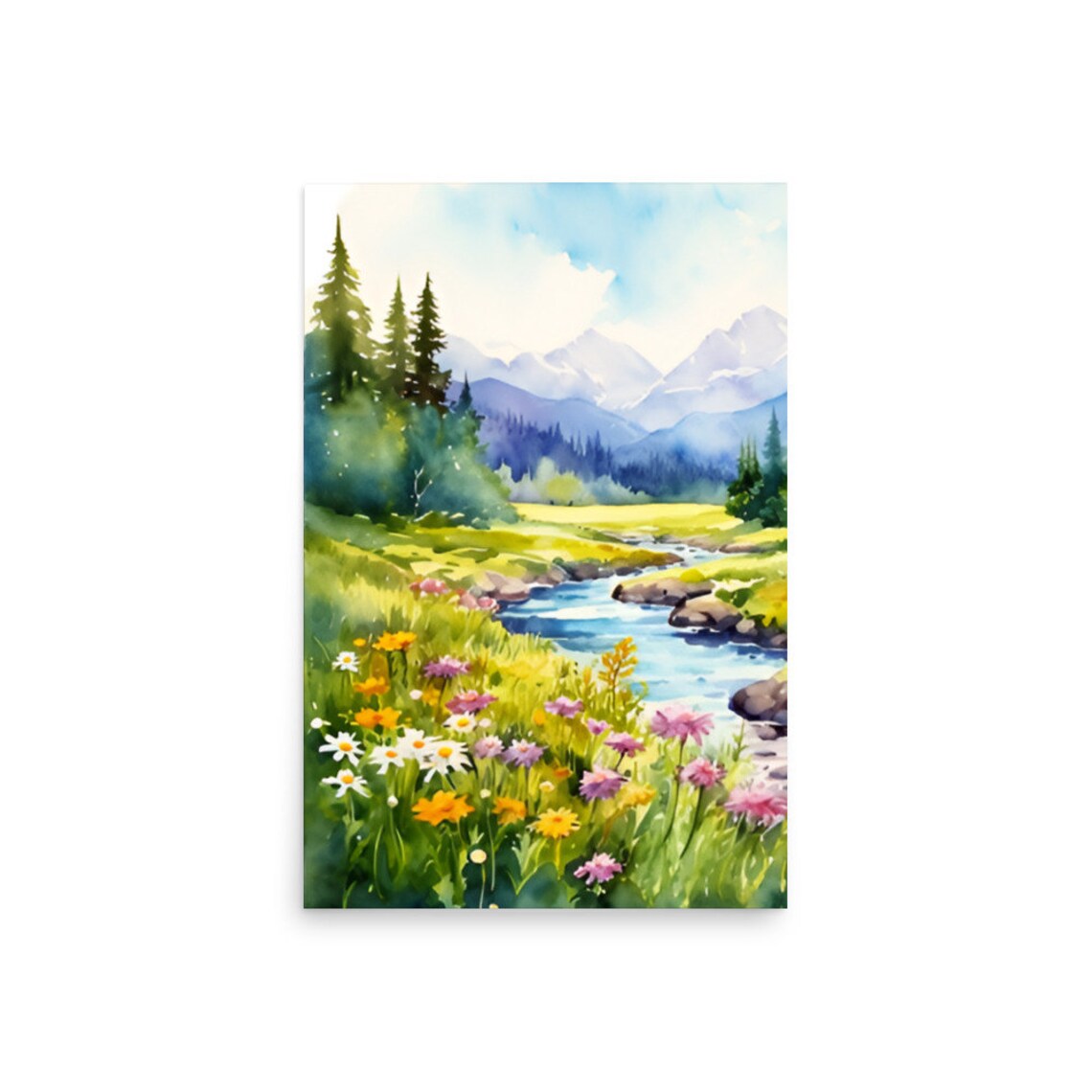 Rocky Mountains Colorado Spring Landscape Art Print - Image 2