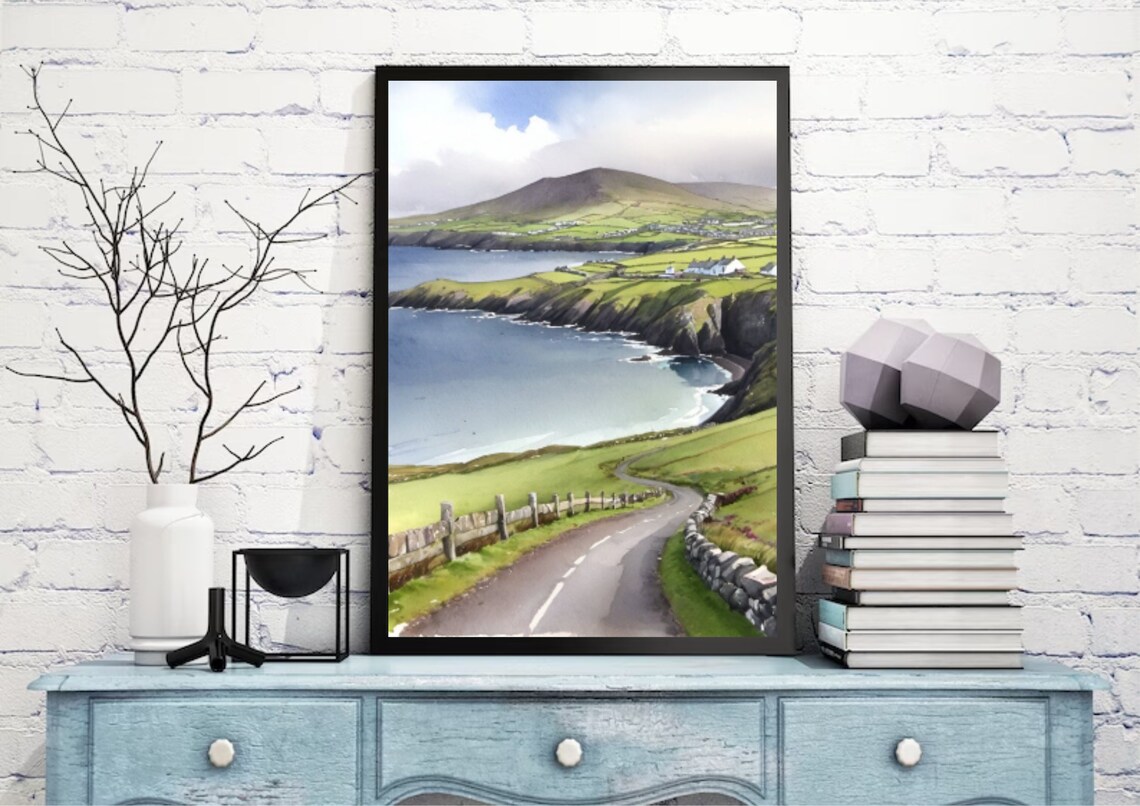 Dingle Peninsula Watercolor Art Print, Ireland Coast - Image 3
